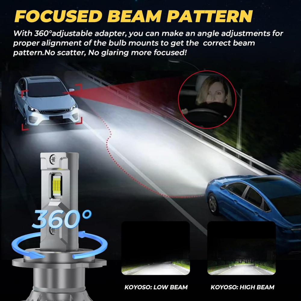 Світлодіодні лампи H7 180W 32000Lm 6500K, LED автолампи для фар, холодне біле світло, комплект Київ - фото 8