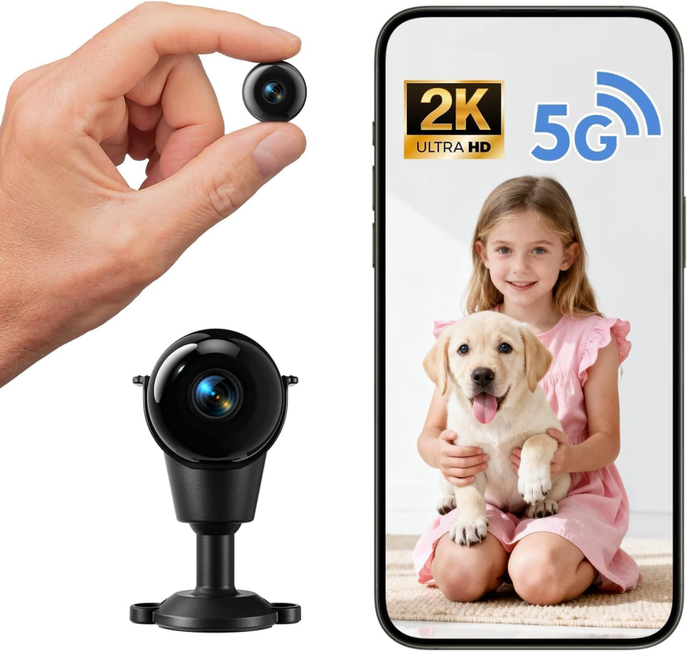 Міні-камера няня JOYTOUR 2K: Дводіапазонний WiFi 2.4/5G, Безкоштовна хмара, Нічне бачення, Датчик руху, Black Київ - фото 2