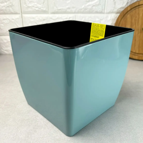 Вазон Квадро 16*16*15,5см низький сизо-блакитний Алеана Житомир - фото 6