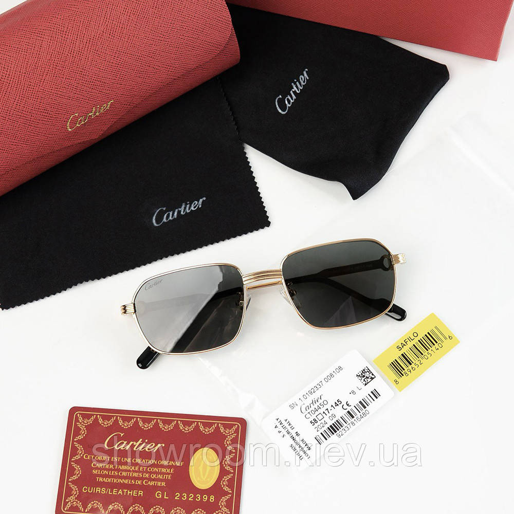 Мужские солнцезащитные брендовые очки (0445) gold Lux Киев - изображение 2