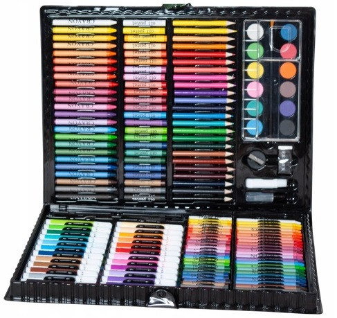 Набір для малювання 168 елементів у валізі олівці та фломастери Maaleo (9176) Нововолинськ - фото 3