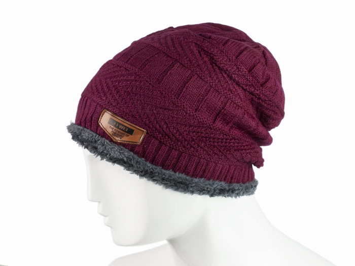 Шапка біні зимова бордова Coney Київ - фото 1