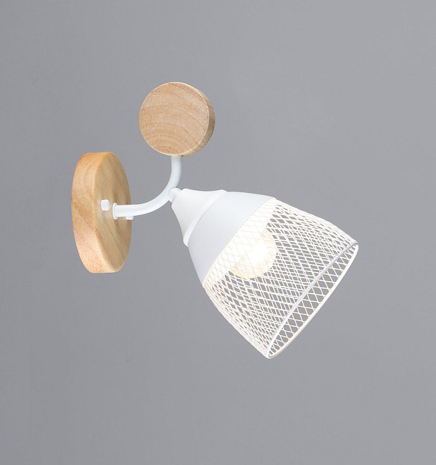 Бра настінне на 1 плафон VALESO N6779/1W E27 Білий + Дерево N6779/1W Коломия - фото 1
