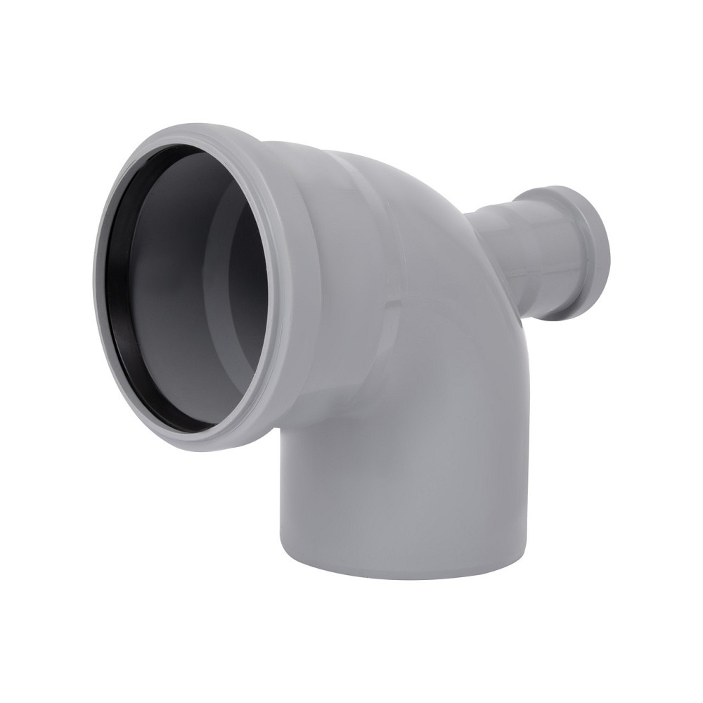Коліно каналізаційне з відведенням TA Sewage 50х110х110, 90° (назад) Київ - фото 3