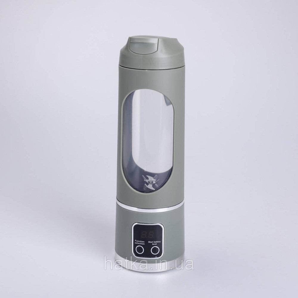 Портативний блендер для смузі на акумуляторі 450 мл блендер пляшка 25 Вт USB Зелений Київ - фото 2