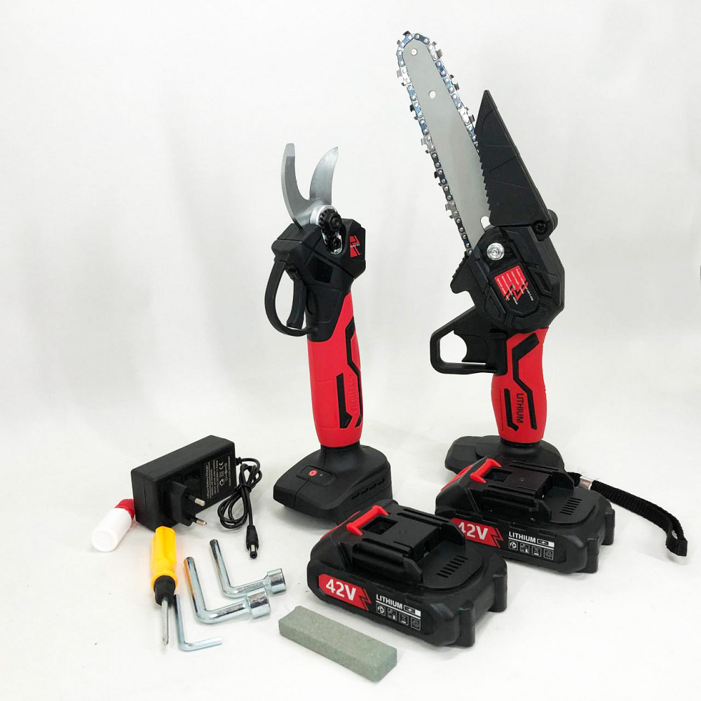 Садовая аккамуляторная пила KRAFFTEC 2в1 36V 4АР, Пила для чистки сада, Мощная садовая пилка EC-18 Львов - изображение 8