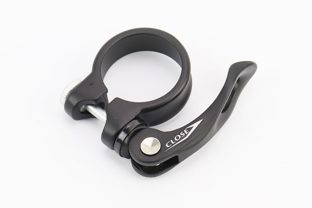 Затискач (хомут) труби сидіння MTB 34,9мм, кріпл. ексцентрик, алюмінієвий, чорний AT-109 Київ - фото 1