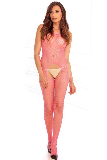Бодистокинг - Rene Rofe Lingerie Industr. Net Suspender Bodystocking Pink Sex Aura Киев - изображение 4