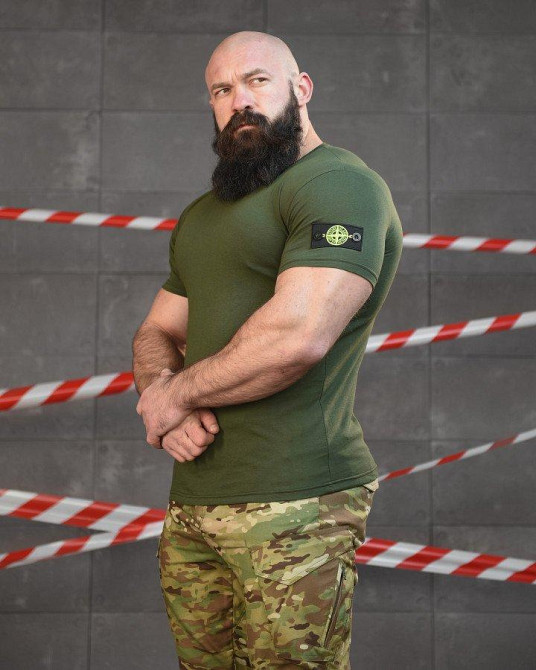 Тактична ХЛОПКОВА футболка NECRONIMICON stone олива НП5217 Одеса - фото 2