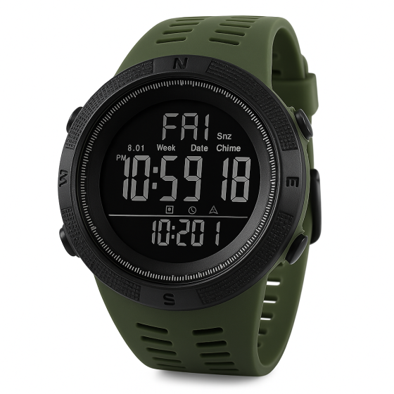 Армейские часы милитари SKMEI, Мужские часы с пластиковым ремешком рыбака охотника EL-63 Львов