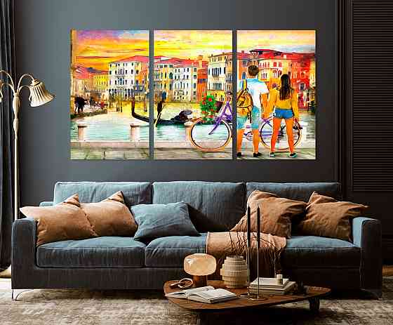 Модульная картина в гостиную / спальню  Закохана пара    ART-246_3A 70х130 см Киев