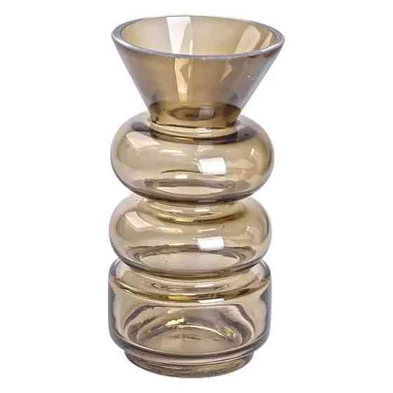 Flower Season Ваза для квітів скло 18 см декоративна ваза прозора для декору 650 мл Коричнева H Киев