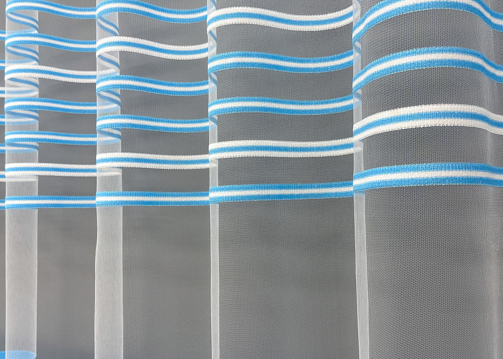 Тюль фатин смуги Колір блакитний з білим 1776т Київ - фото 3