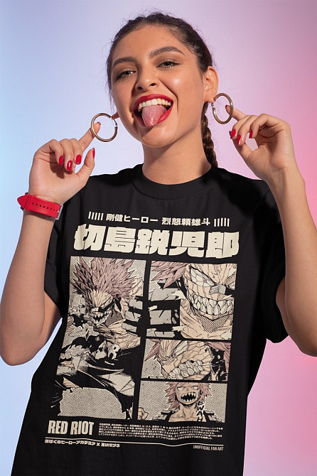 Футболка для хлопчика з аніме принтом Моя геройська академія оверсайз (зріст від 165 до 180) Чорний AnimeJ0401m Дніпро - фото 1