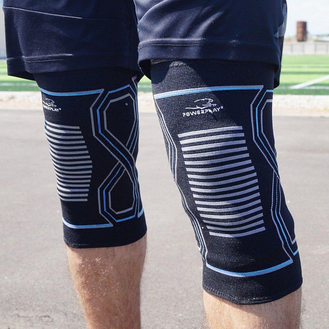 Наколінники спортивні PowerPlay PP-4099 Knee Support Чорно/Сині S/M (пара) Кам'янське - фото 3