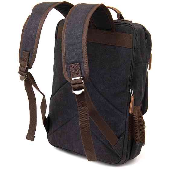 Рюкзак текстильний дорожній унісекс на два відділення Чорний (Vintage) Київ