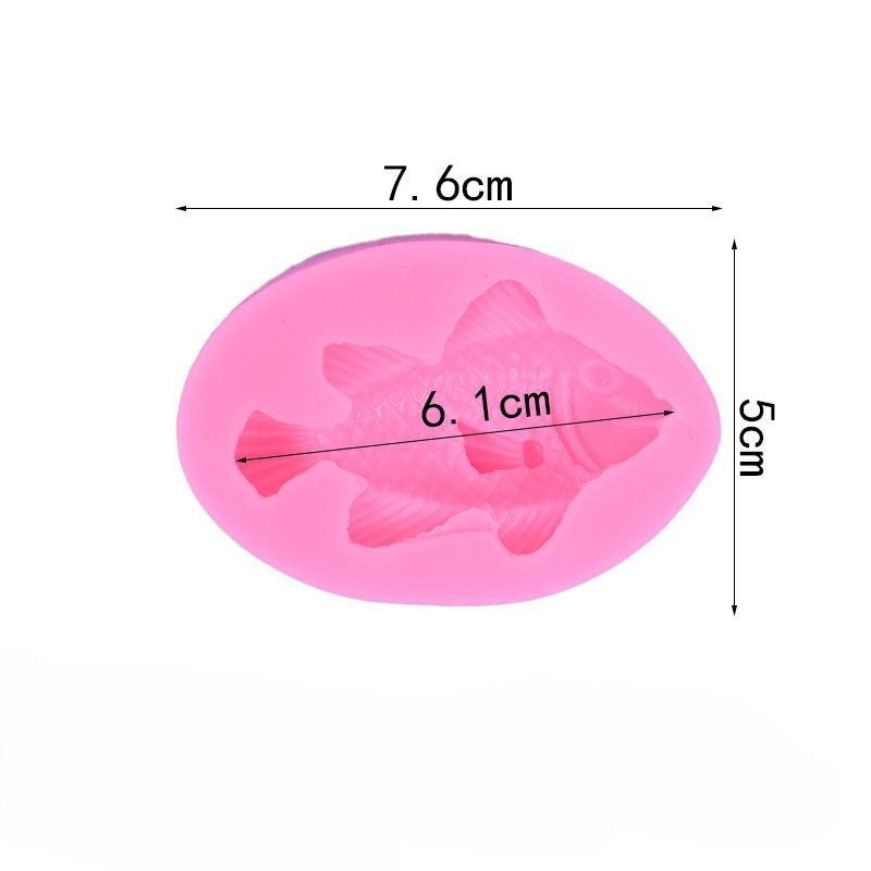 Молд силиконовый Рыбка 76 на 50 мм розовый Киев - изображение 5