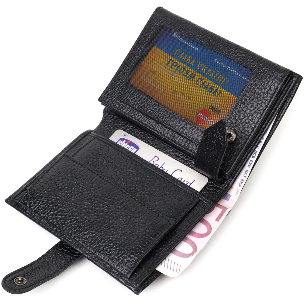 Портмоне для мужчин из натуральной зернистой кожи BOND 22055 Черный Киев - изображение 7