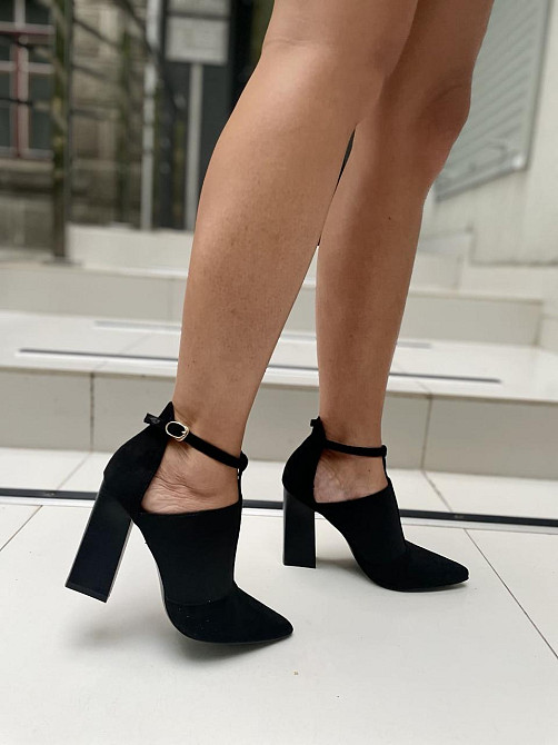 Purlina Туфлі жіночі Purlina чорні еко-замш каблук 10 см 40 р. ( -1) Коломия - фото 8