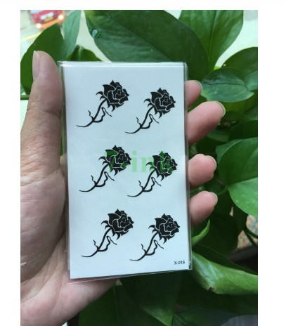 Тимчасове тату наклейка Троянди 10 на 6 см чорний Київ - фото 2