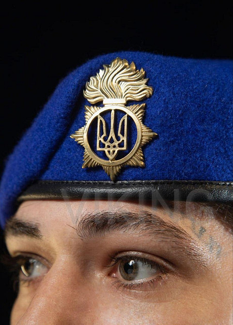 Берет НГУ крапля волошковий ПОВНИЙ КОМПЛЕКТ L / 57-58 Київ - фото 3