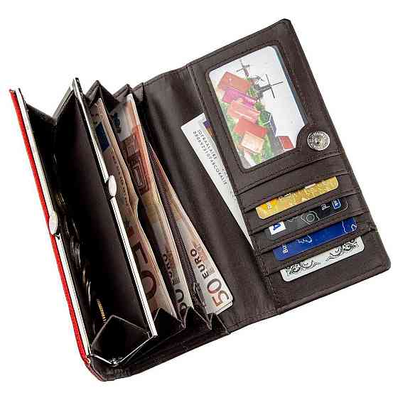 Гаманець жіночий з зернистою екокожі KIVI 19058 Червоний Київ