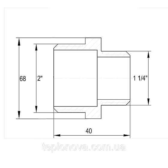 Ніпель редукційний нікельований 2| НР х 1 1/4| НР штампований А0544А (нк) VA Чернівці