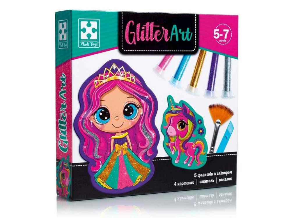 Набір для творчості Glitter Art. Казкові принцеси VT4501-10 (укр) ТМ VLADI TOYS Київ - фото 1