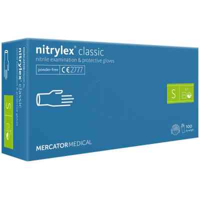 Медицинские перчатки Mercator Medical Nitrylex Classic Нитриловые Неопудренные диагностические Размер S Синие 100 шт. (3.1009) (5906615102298) Винница