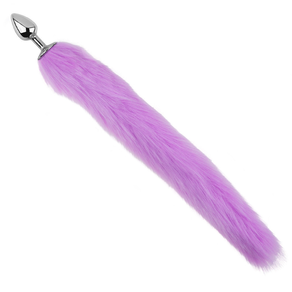 Анальна пробка з хвостом EGZO - Fox Tail Silver Plug Purple, size S Sex Aura Київ - фото 2