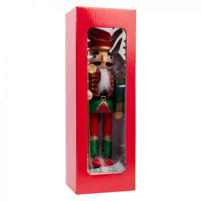 Новорічна фігурка Novogod`ko Лускунчик 30 см Дерево Червоно-зелений (974679) Вінниця