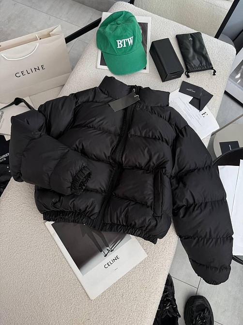 Жіноча стильна повсякденна куртка на біопуху плащівку лаке Чорний, 42/44 Одеса - фото 6