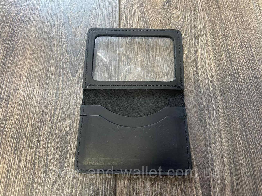 Чорна шкіряна обкладинка на ID паспорт та авто документи ST Leather Київ - фото 2