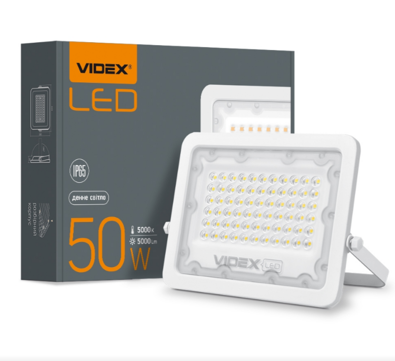 LED Прожектор 50W 5000К 220V білий VL-F2e-505W Videx Житомир - изображение 2