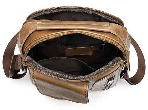 Сумка чоловіча гладка Vintage 14707 Cвітло-коричнева Київ