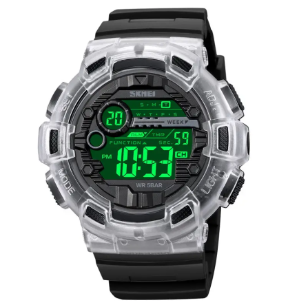 Часы мужские спортивные наручные Skmei 2110 (Черный с белым) Киев