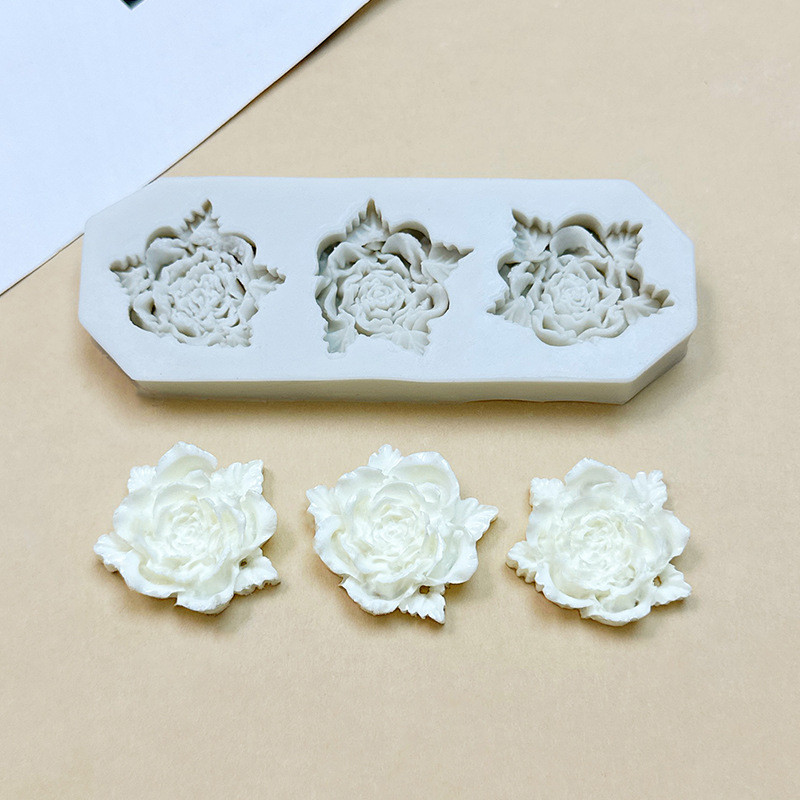 Молд силиконовый Розы 120 на 45 мм бежевый Киев - изображение 1