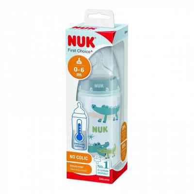 Бутылочка для кормления Nuk First Choice Plus Крокодилы 300 мл Синяя (3952397) Винница