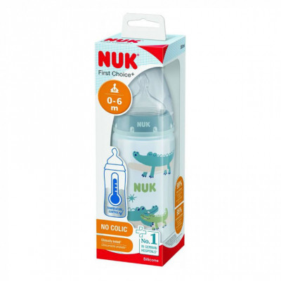 Пляшечка для годування Nuk First Choice Plus Крокодили 300 мл Синя (3952397) Вінниця - фото 2