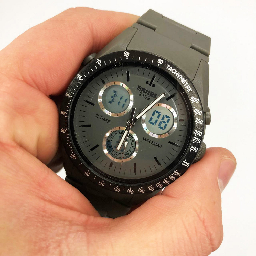 Годинники чоловічі спортивні SKMEI 2109GY, Годинники спортивні скмей, Армійський NJ-788 годинник мілітарі Київ - фото 9