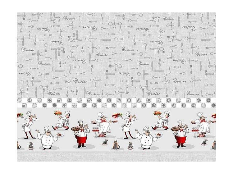 Ecotton Скатертина Ecotton 150х180 см бавовняна з рогожки біла світло-сіра 30161-1 Шеф-повар Київ - фото 4