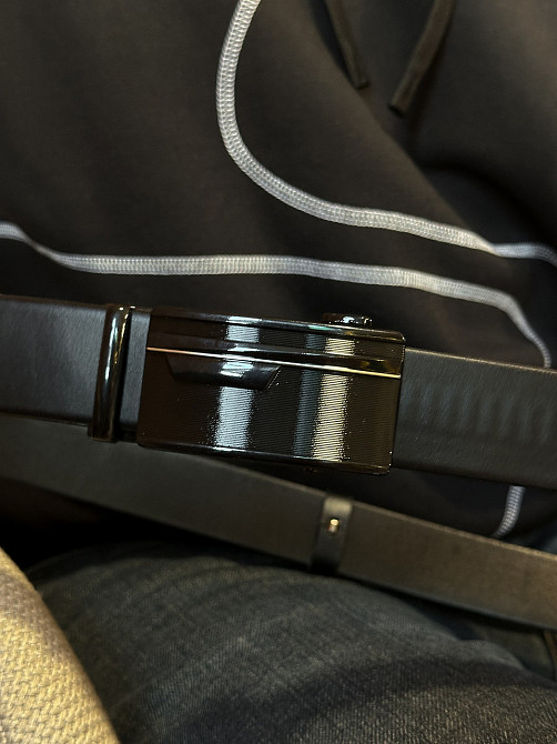 Мужской кожаный ремень с пряжкой автомат 4978 Киев - изображение 6