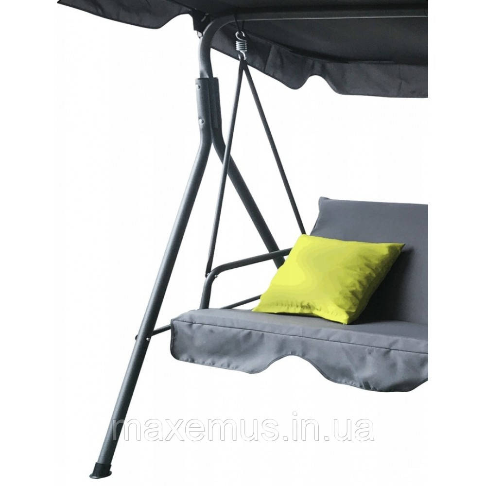 Садовые качели Botro B703 A с навесом и подушками качели для сада и дачи серая с салатовыми подушками Мостиська - фото 3
