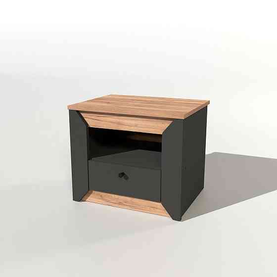 Тумба приліжкова Еверест Нордік-500 Графіт + Дуб крафт золотий (DTM-5544) Дніпро