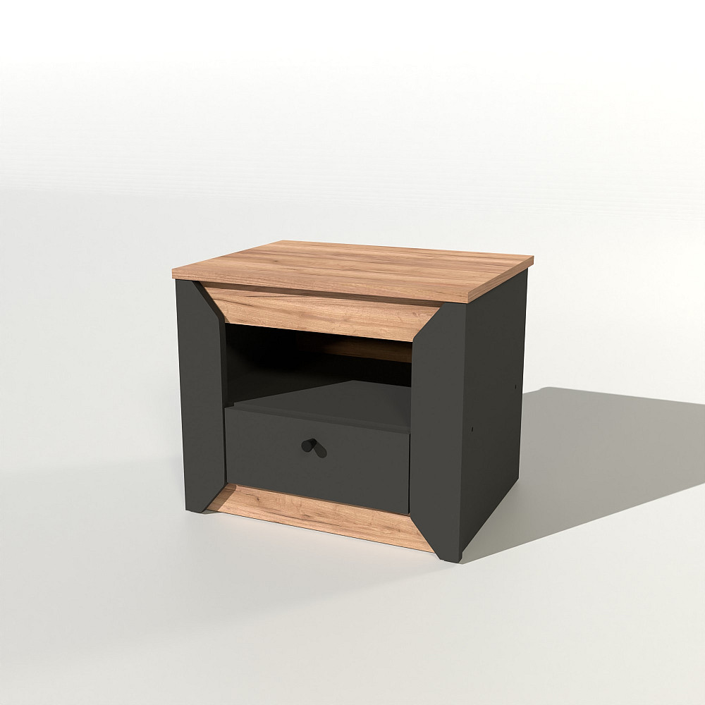 Тумба приліжкова Еверест Нордік-500 Графіт + Дуб крафт золотий (DTM-5544) Дніпро - фото 2