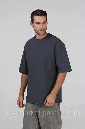Футболка оверсайз RAY OVERSIZE мужская темно-серая (U0104M-Dark Grey) Киев - изображение 2