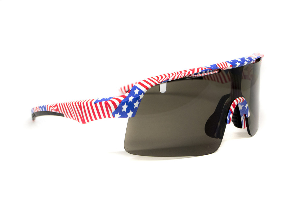 Окуляри захисні Global Vision Holeshot USA Flag (gray), сірі в оправі прапор США Запоріжжя - фото 5