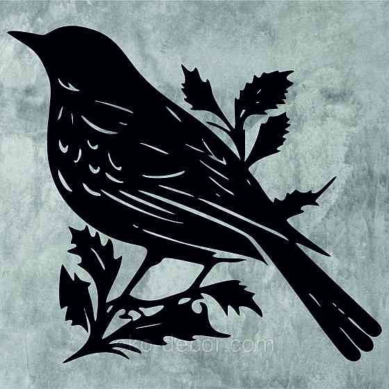 Декоративное настенное Панно «Птица», Декор на стену 90*81 см., Черный Киев