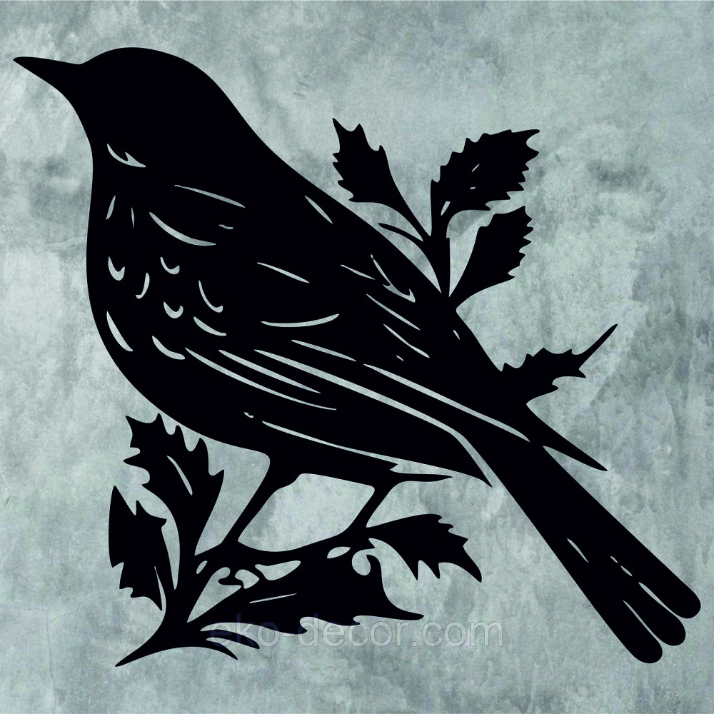 Декоративное настенное Панно «Птица», Декор на стену 90*81 см., Черный Киев - изображение 5