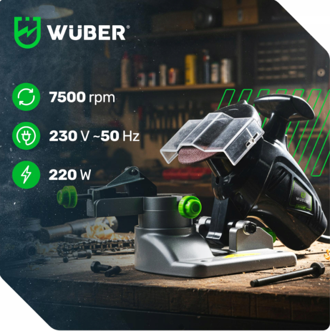 Верстат для заточування ланцюгів 220W Wuber (Польща) Київ - фото 10